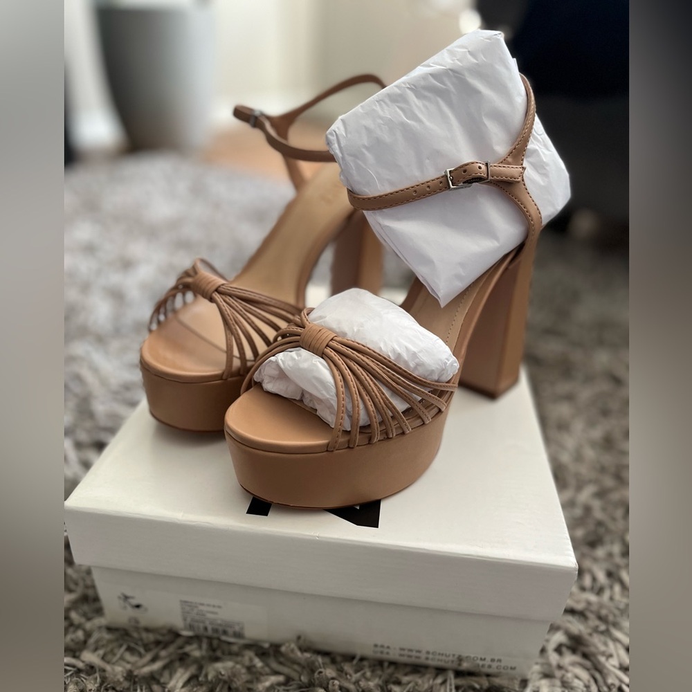 Schutz honey beige platform sandal - Picture 3 of 6